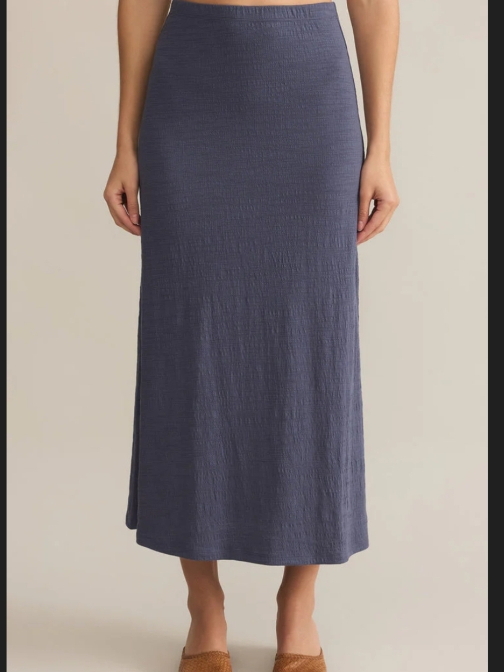 Women's Navy Blue Maxi Skirt in Worn Blue